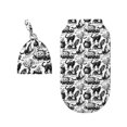 Balery Black White Halloween Printed Baby Swaddle Receiving Blankets