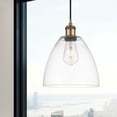 thumbnail image 2 of 516-1P-WPC-GBD-94 Innovations Lighting Ballston Bristol Glass 1 Light 9" Cord Hung Mini Pendant Clear/Brushed Brass, 2 of 2