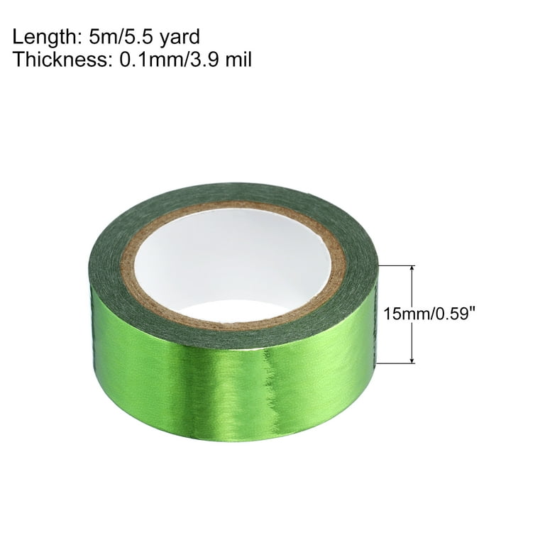 Uxcell 15mmx5m Metallic Foil Masking Washi Tape Art Craft Decoration, Green  1 Roll