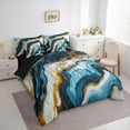 thumbnail image 3 of Castle Fairy Teens Female Women Blue Gold Marble Twin Bedding Sets 7-Piece,Marbling Watercolor Bedding Comforter Set Microfiber,Abstract Gradient Vintage Aesthetic Breathable Sheet Sets, 3 of 8