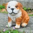 thumbnail image 3 of Estatua de perro de pie de regalo realista Inglés Bulldog cachorro estatua estilo encantador realista resina duradera jardín patio decorativo perro escultura para jardín ANGGREK  Otros, 3 of 8