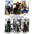 thumbnail image 6 of NELEUS Womens 27" Wide Leg Pants Athletic Yoga Leggings Casual Sweatpants Stretch Dress with Pockets,Wine Red,US Size XL, 6 of 11