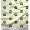 thumbnail image 1 of Soimoi Polyester Crepe Fabric Dot,Leaves & Floral Block Printed Craft Fabric by The Yard 52 Inch Wide, 1 of 1