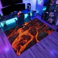 thumbnail image 3 of Magma Lava Rug 4x8ft Area Rugs Modern Burnt Orange Black Rugs Non Slip Low Pile Indoor Washable Carpet for Living Room Farmhouse Bedroom Apartment Home Decor Floor Mats, 3 of 6