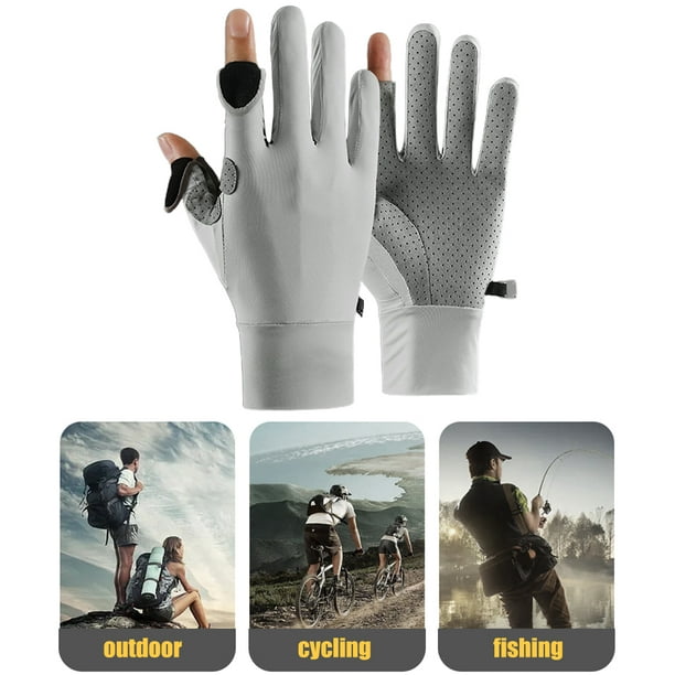 1 Pair Summer Men Women Fishing Gloves 3 Finger Breathable Cool