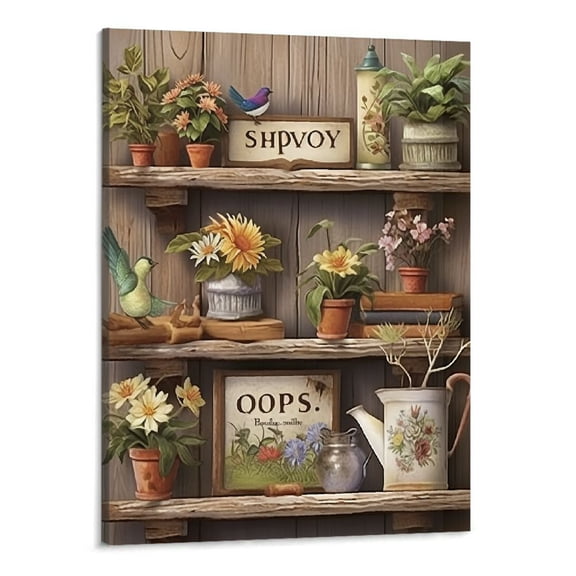 Shiartex Farmhouse Wall Art Rustic Windmill Pictures Wall Decor Country Painting Canvas Prints Home Artwork Framed Decor for Kitchen Bathroom Bedroom Living Room 16x20 Inch