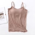 thumbnail image 3 of Camiseta sin mangas con sujetador informal suave y acolchado para mujer, camiseta sin mangas con tirantes finos, camisola para mujer con sujetador incorporado, novedad de 2024, 3 of 5