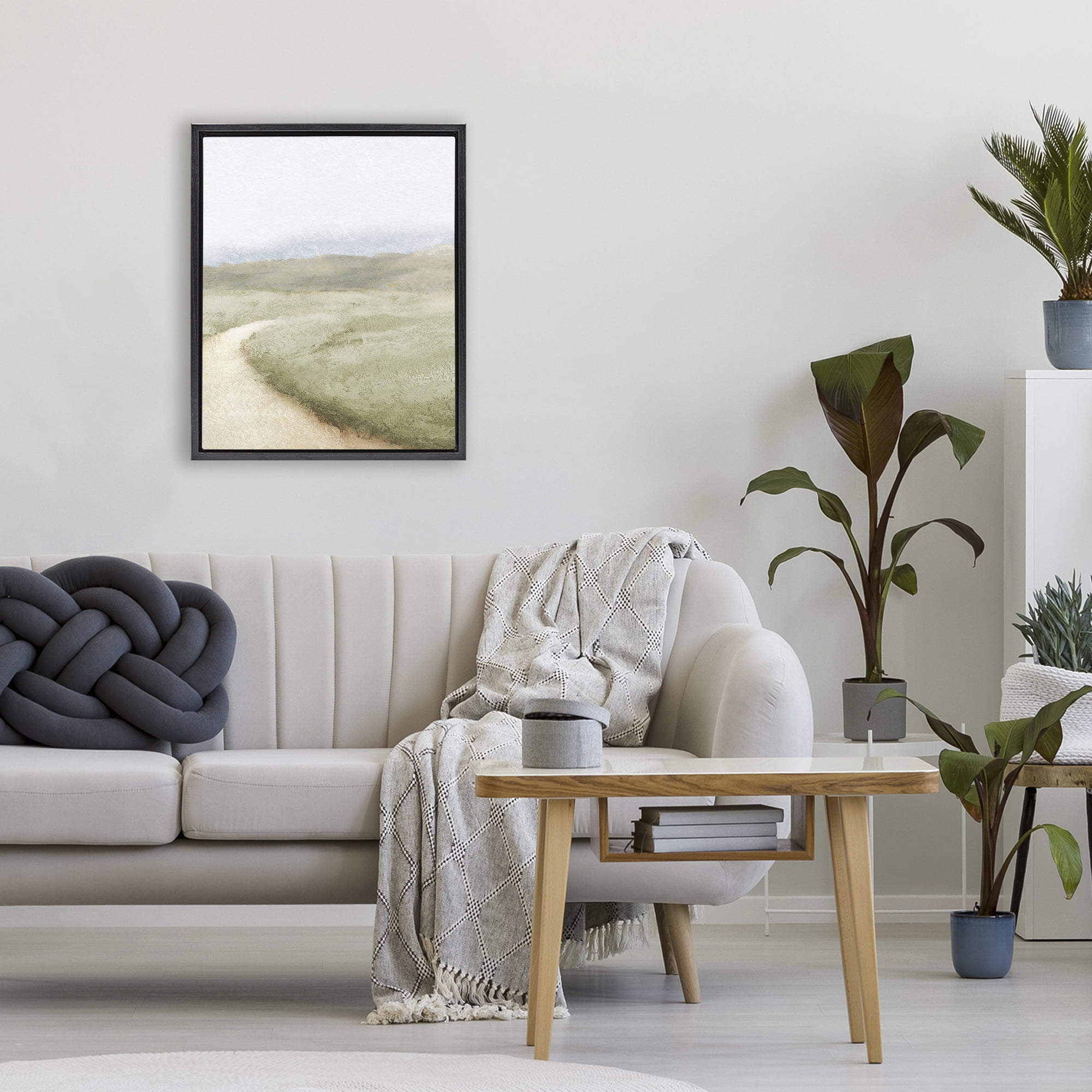 Stupell Industries Green Pasture Quiet Landscape Black Framed Floater Canvas Wall Art, design by Michael Marcon