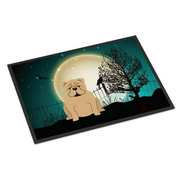 Carolines Treasures BB2314MAT Halloween Scary English Bulldog Fawn Indoor or Outdoor Mat, 18 x 0.25 x 27 in.