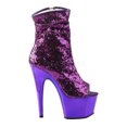 thumbnail image 3 of *7" Heel, 2 3/4" PF Peep Toe Sequins Ankle Boot, Side Zip - Purple Sequins/Purple Chrome, 11, 3 of 5