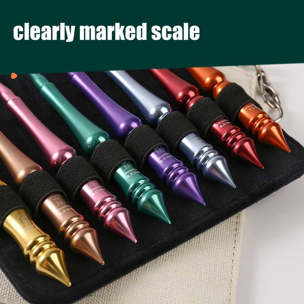 8Pcs Aluminum Alloy Crochet Hook Set Ergonomic Handle Crochet Hook Needle Knitting Tool for Crocheting 3.0mm-7.0mm