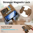 thumbnail image 4 of Allytechgroup 2 in 1 Wallet Case for Samsung Galaxy Z Fold 5, Magnetic Detachable Back Cover with Zipper Pocket Cards Slots Stand RFID Blocking Shockproof Phone Case for Galaxy Z Fold 5,Brown, 4 of 10