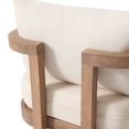 thumbnail image 3 of GDF Studio Aston Outdoor Acacia Wood Club Chair with Cushions, Weathered Brown, Beige, 3 of 8