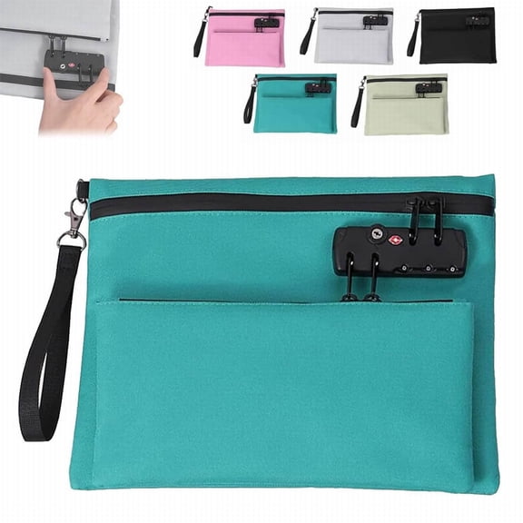 Clearance Travel Lock Bag Bag With Lock And Zipper Double Layer Anti Handbag With Combination Men & Women's Locking Accessories For Id Valuable Storage