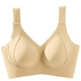 thumbnail image 4 of Dagegui Women's Bras 4X Seamless Lift Bras for Women Adjustable No Rims Gathering Underwear Full Coverage Wirefree Push Up Bra Beige, 4 of 9
