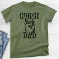 thumbnail image 2 of Corgi Dad T-shirt, Unisex Men's Shirt, Corgi Owner, Best Dog Dad Gift, Heather Military Green, Medium, 2 of 6