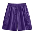 thumbnail image 6 of Hurxie Men's Cargo Shorts Quick Dry Lightweight Stretch Hiking Shorts for Men with Pockets No Lining Purple,3XL, 6 of 7