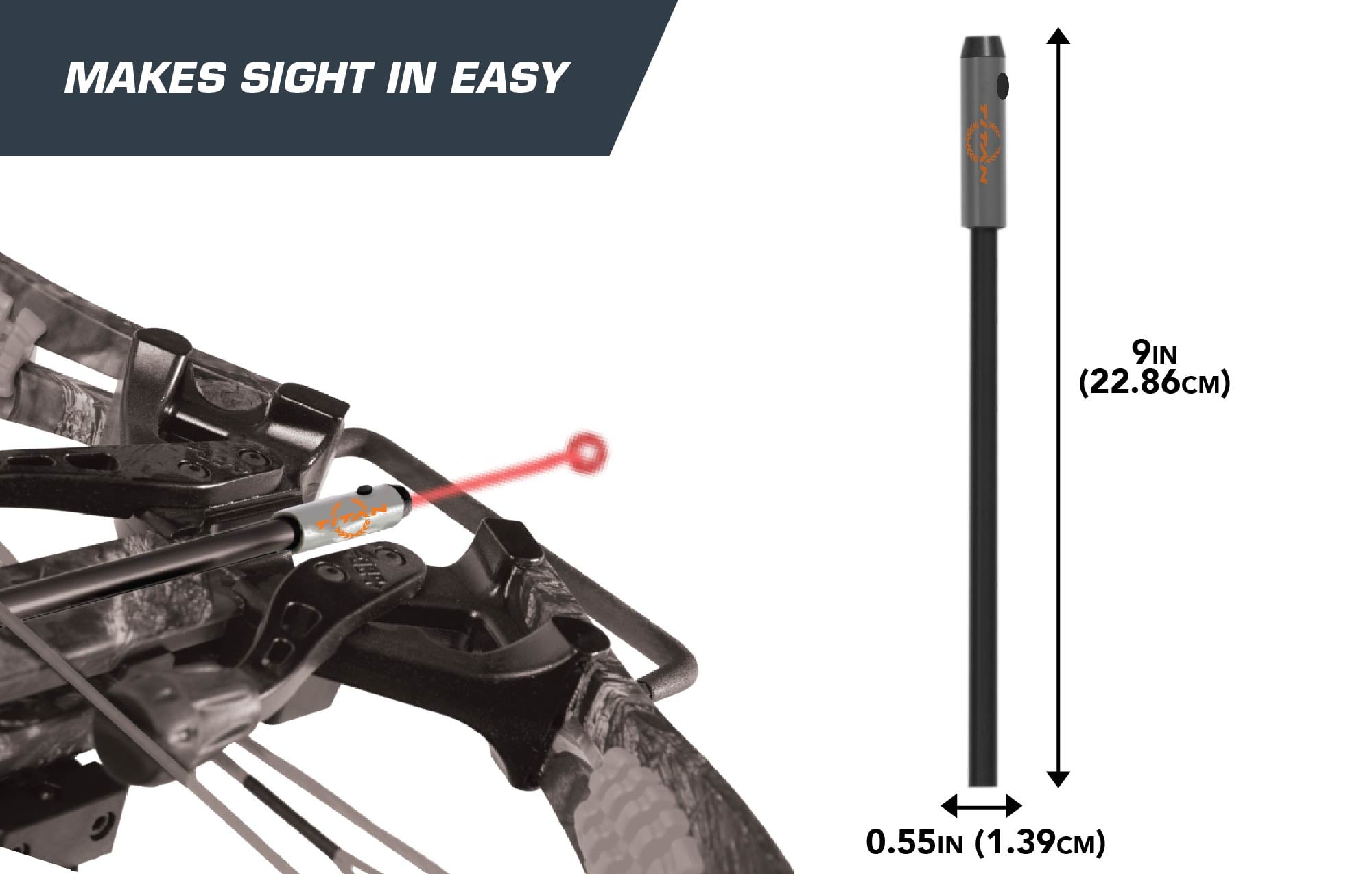 Titan Crossbow Red Laser Boresighter, Gray/Orange, Archery, Aluminum