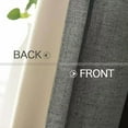 thumbnail image 5 of Linen Texture 90 Inches Curtains for Bedroom 100% Blackout Thermal Insulated Dark Grey Curtains Grommet Room Darkening Luxury Decor for Living Room Nursery 52x90 Inch (2 Panels), 5 of 7