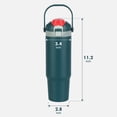 thumbnail image 2 of Ozark Trail 30oz Vacuum-Insulated Stainless Steel Dual Lid Insulated Tumbler, Double Wall Vacuum Insulated Travel Tumbler with Sip & Chug Lid,, Green, 2 of 17