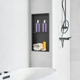 thumbnail image 4 of Shower Storage Shelf, Stainless Steel Shower Niche No Tile Needed, Niche for Shower Wall Recessed Niche Shower for Bathroom Storage for Kitchen, Living Room, Balconies, Office (12" x 24", Black), 4 of 9