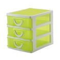 thumbnail image 2 of Vitrinas para cosméticos, organizador de almacenamiento de 3 cajones, apilable, ahorra espacio, escritorio, dormitorio, suministros de belleza, caja amarillo, 2 of 8
