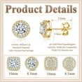 thumbnail image 3 of Cubic Zirconia Stud Earrings for Women Men 14K Gold Plated Halo Stud Earrings Hypoallergenic Earrings CZ Halo Stud Earrings for Sensitive Ears, 3 of 6