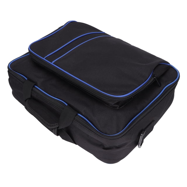 Bolsa de viaje de gran capacidad, funda protectora para consola de juegos PS5, controlador y accesorios de juego, azul y negro