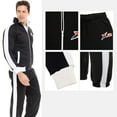 thumbnail image 3 of Notus Men’s Tracksuits Sweatsuits for Men Track Suits Set 2 Piece Fleece Athletic Jogging Sweatpants Sweat Suits 2 Piece Outfits Jogger Set sweatsuits 2-piece set White Black L, 3 of 7