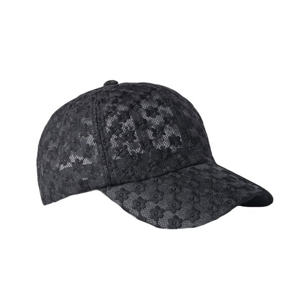 WITHMOONS Floral Mesh Baseball Cap Adjustable Golf Dad Hat Sport Trucker Hat YZM0186 (Black)