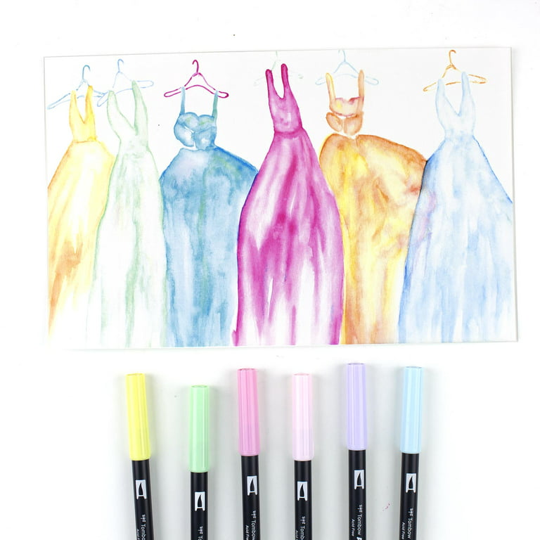Tombow : Art Dual Brush Pens : Pastel Colors : Pack Of 6