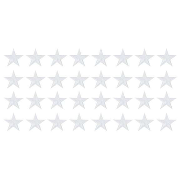 Uxcell 32Pack Iron on Star Patches, Sew on Star Embroidered Patches, DIY Applique Repair Patch for Crafts, 45mm White