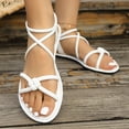 thumbnail image 6 of DIVVce Crisscross Strap Elastic Ankle Sandals For Women Open Toe Comfortable Casual Summer Footwear, 6 of 8