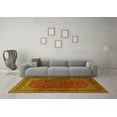 thumbnail image 3 of Ahgly Company Machine Washable Indoor Rectangle Medallion Yellow Traditional Area Rugs, 3' x 5', 3 of 4