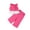Hot Pink, variant on Toddler Outfits for Girls 2 Piece Lace Ruffle Solid Print Crew Neck Sleeveless Pocket Tank Top And Shorts Casual Wear Girls' Clothing Sets 9 Months-12 Months