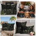 thumbnail image 6 of 2 Pack Outdoor Waterproof Throw Pillow Covers,American Retro Stars and Stripes Flag Decorative Square Pillow Case Patio Pillowcases for Chair Couch Sofa 16x16in, 6 of 9