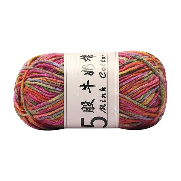 Ke1Clo Knitting Wool under $5! Five Strands Milk Cotton Gradient Hand-Woven Crochet Thread F 50g 325m for DIY Doll Sweater Section Dyed Wool Ball