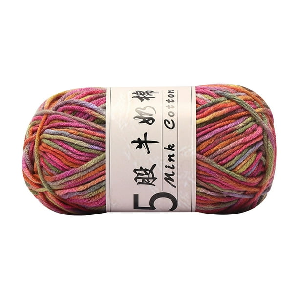 Sofa Vama Ropa de Cama Cinco hebras de algodón de leche degradado, tejidas a mano, secciones de muñeca DIY, bola de lana de bebé teñida for Navideño