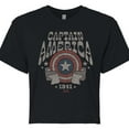 thumbnail image 3 of Marvel Captain America - Band Tee Style - Juniors Cropped Graphic T-Shirt, 3 of 5