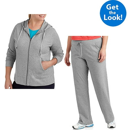 Danskin Now Women;s Plus-Size Dri-More Core Athletic Hoodie and Pant Value Bundle