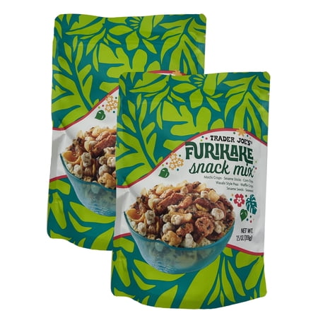 2-Pack Trader Joe's Furikake Snack Mix – Japanese-Inspired Rice Cracker & Nut Blend, 7.5 oz Bags