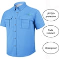 thumbnail image 3 of Tuna Men's Fishing UPF 50+ Sun Protection Anti-Static Waterproof Breathable Quickly Dry Hiking Short Sleeve Shirts Sail 03 Small, 3 of 8