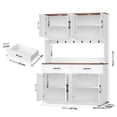 thumbnail image 6 of Hiphuta 71" Tall Kitchen Pantry Storage Cabinet with RGB LED and 6 Metal Hooks, Farmhouse Coffee Bar Cabinet with Charging Station, Buffet with Hutch and Microwave Stand, White, 6 of 7