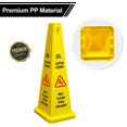 thumbnail image 4 of 8 NET 6-Pack Heavy Duty 36’’ Bright Yellow Caution Wet Floor Cones, 4-Sided Bilingual Caution Sign, Wet Floor Imprint| Cuidado Piso Mojado| Avoid Fall & Slip Accident, 4 of 7