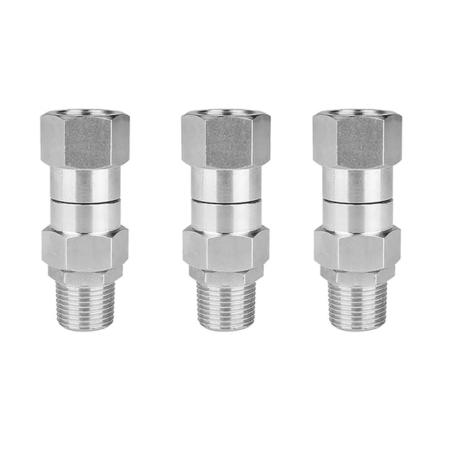 3X Pressure Washer Swivel, 3/8 Inch NPT Male Thread Fitting, 4500 PSI, for Pressure Washer (Stainless Steel)