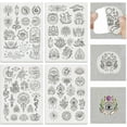 thumbnail image 1 of 4Sheets 63Pcs Water Soluble Embroidery 11.7x8.3inch Devil's Eye Pattern Transfers Water Soluble Stabilizer for Embroidery Stick and Stitch Embroidery Designs, 1 of 9