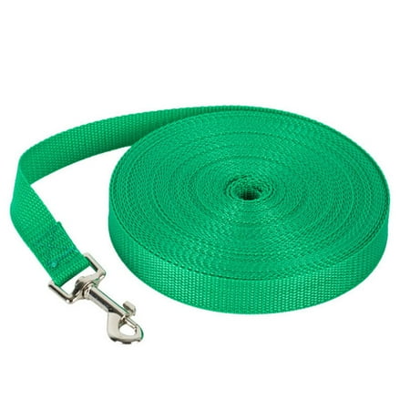 Fashion Dogs Cats Flexible Nylon Belt Lead Strap Dog Leash Walking Training Traction Rope GREEN 4.5M