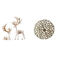 thumbnail image 1 of Escultura De Reno Europea, Artesanía Coleccionable De Metal, Arte De Pared Rústico, Estatua De Hierro Forjado, Placa Colgante 3D, Decoración Para Oficina Y Sala De Estar., 1 of 8