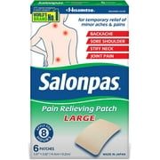 Salonpas Pain Relieving Large Patches 5.67"x 3.62" 6 Ea (Pack of 3)