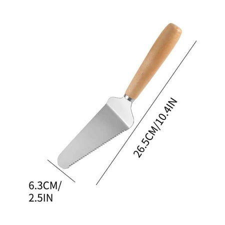 

Stainless Steel Pizza Shovel With Wooden Handle 2-piece Set Of Pizza Cutter Roller Pizza Shovel Transfer Shovel Triangular Shovel
